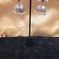 Beautiful Oxidized Maroon Jhumka With White Color Bead Hangings