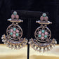 Pretty Pink And Green Long Earrings