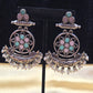 Pretty Pink And Green Long Earrings