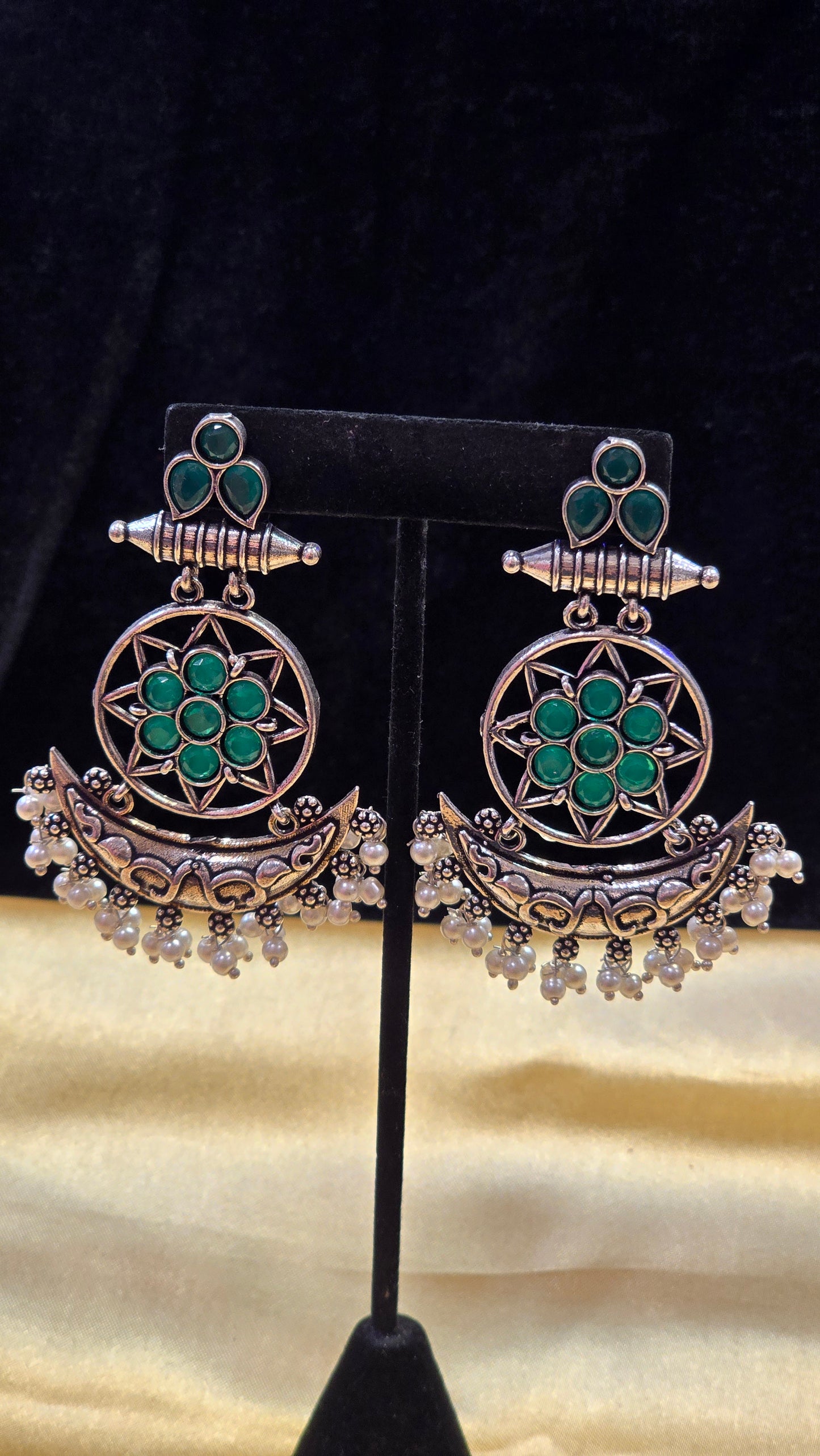 Emerald Green Long Earrings