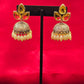 Alluring Yellow Color Stoned Oxidized Jhumkas For Women