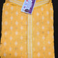 Attractive Yellow Color Cotton Printed Designer Men's Kurta set