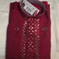 Appealing Maroon Color Sequins Work Kurta With Pajama Pant For Kids