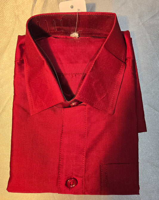Attractive Red Color Shirt With Off Sleeve For Kids