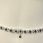 Elegant Blue Color American Diamond Stone Worked Hip Chain For Women