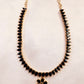 Beautiful Black Color Stone Studded Gold Plated Necklace With Earrings Set