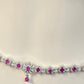 Dark Pink Color American Diamond Stone Hip Chain Near Me