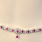 Gorgeous Dark Pink Color American Diamond Stone Hip Chain