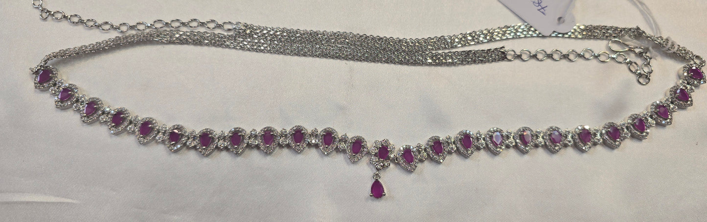 Ravishing Pink Color American Diamond Stone Hip Chain Near Me