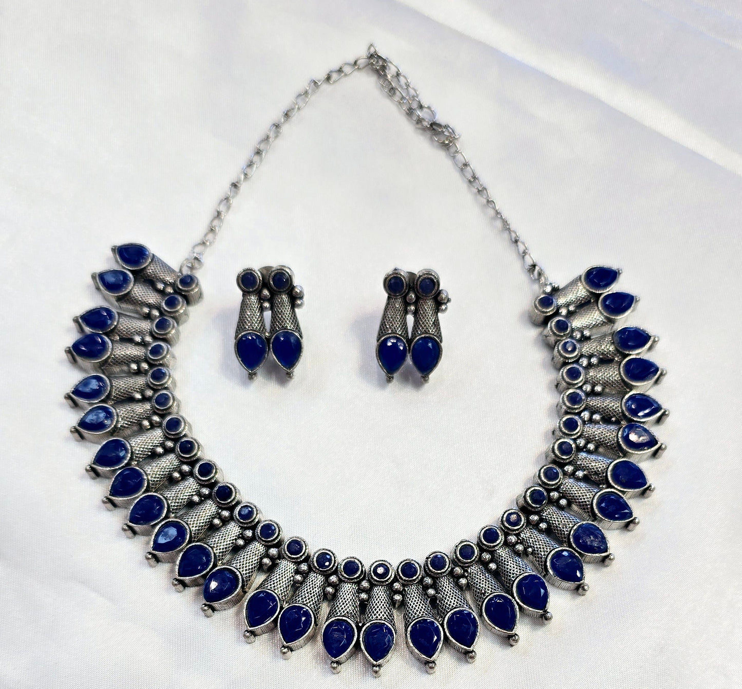 Beautiful Navy Blue Colored Oxidized Jewellery