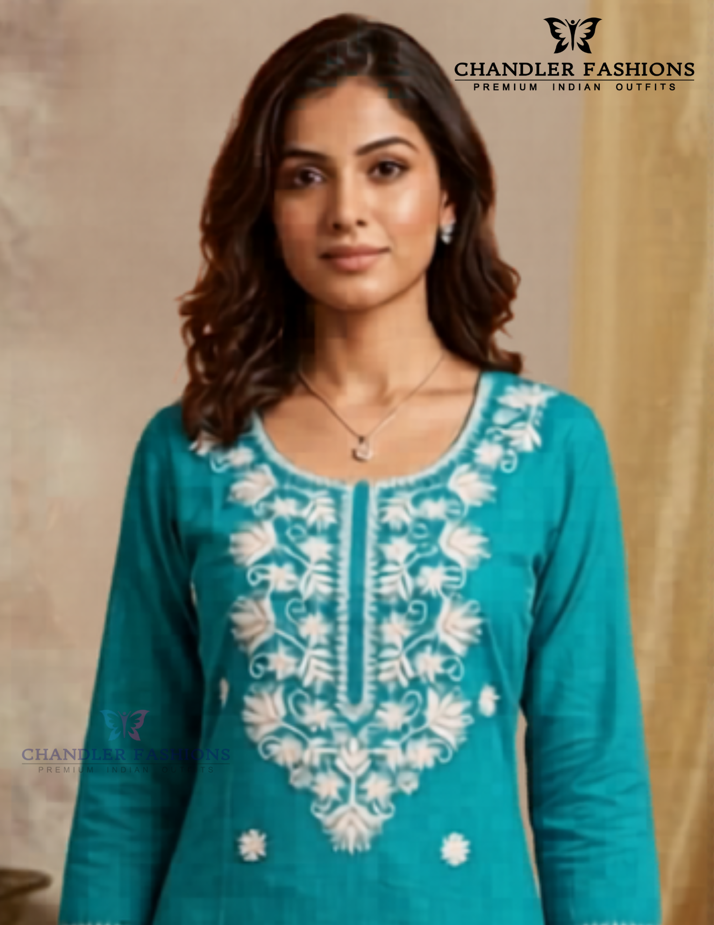Sky Blue Color Rayon With Embroidery Work Kurti Near Me