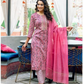 Alluring Pink Color  Rayon Fancy Embroidery Work Salwar Suits With Dupatta For Women