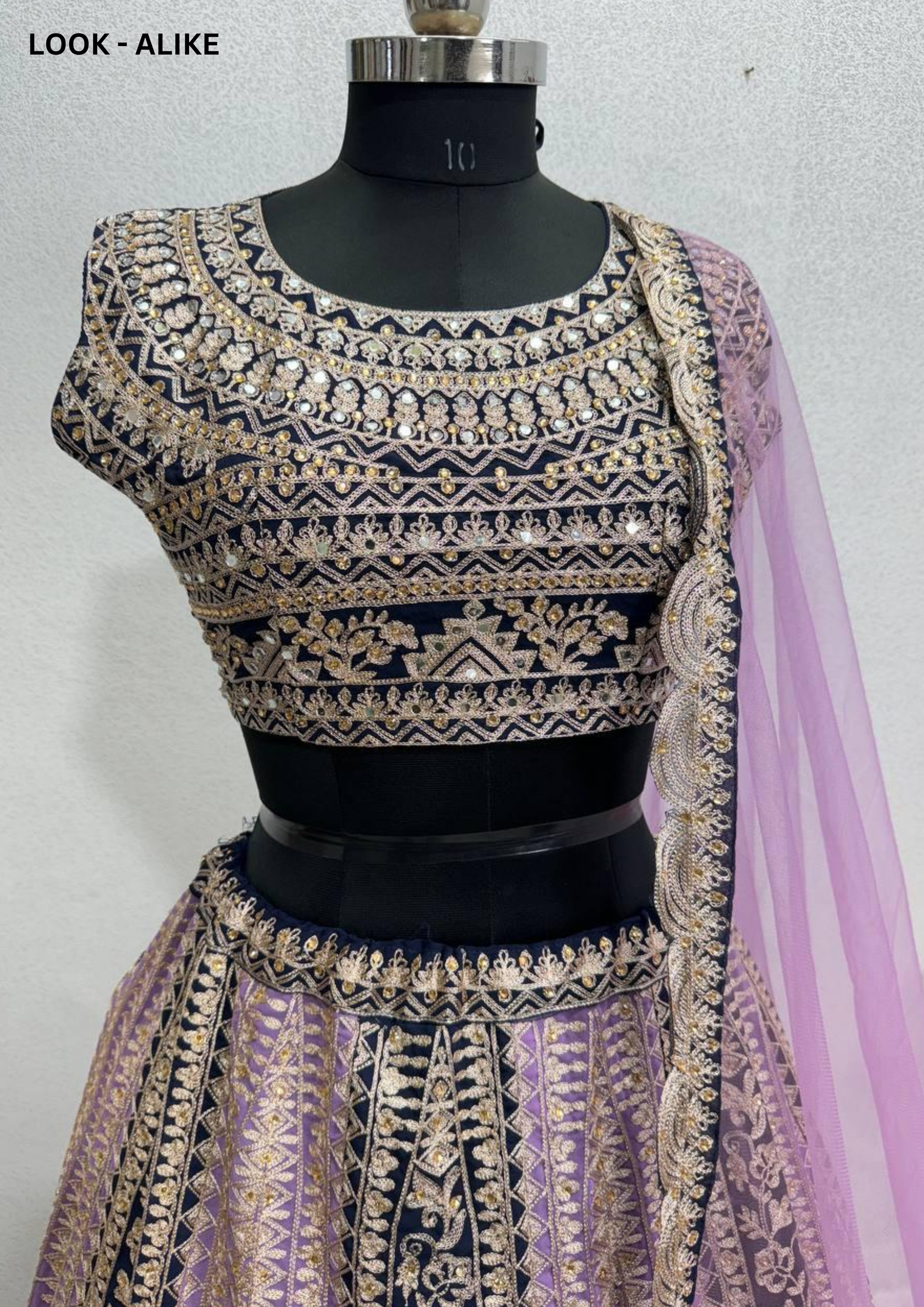 Elegant Purple Colored Heavy Embroidery And Sequins Work Mirror Hand Work Lehengas In Near Me