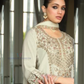 White Color Chinon With Embroidery Work Palazzo Suits Near Me