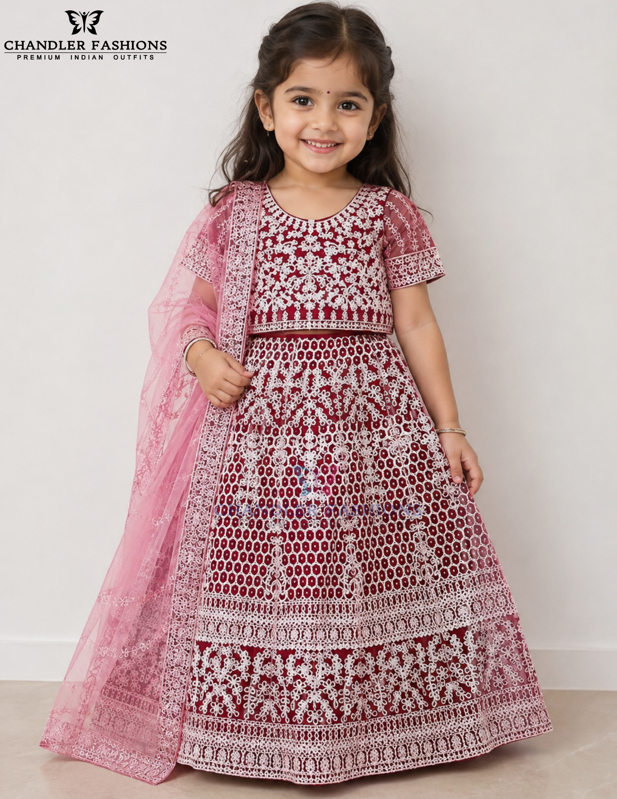 Charming Red Color Georgette Embroidery And Sequins Work Choli Set With Dupatta For Girls
