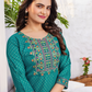 Heavenly Teal Blue Color Rayon Kurti Near Me