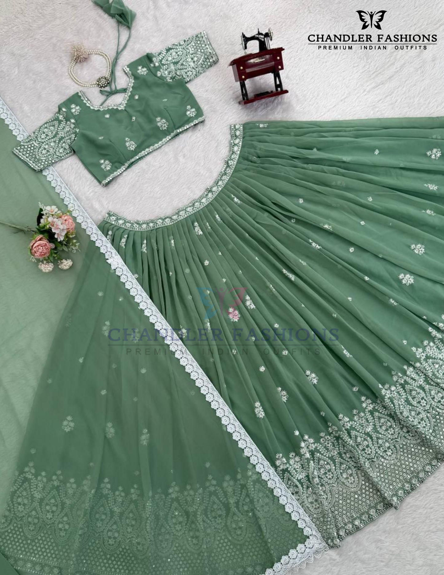 Embroidery And Sequins Work Lehenga Choli In USA