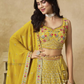 Yellow Color Georgette Zari Embroidery And Sequins Work Lehenga In Yuma