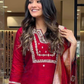 Red Color Cotton Slub Salwar Suits Near Me