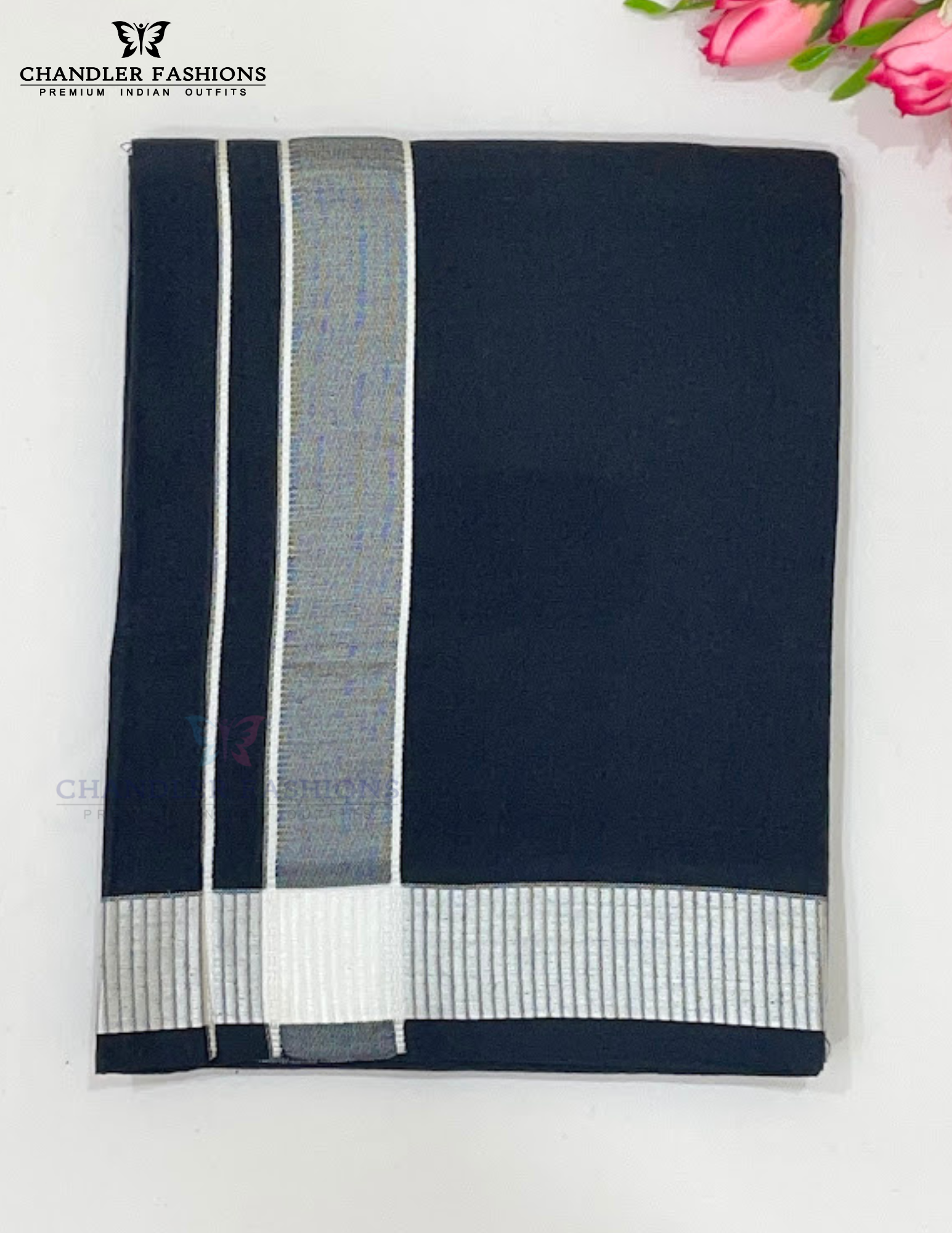 Wonderful Black Color Cotton Dhoti For Men