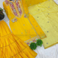 Yellow Color Heavy Chinon Silk With Sequins Work Sharara Suits In Mesa