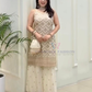 Beautiful Off White Color Heavy Georgette With Embroidery And Sequins Work Palazzo Suits For Women