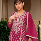 Pink Color With Embroidery Work Kurti Suits Near Me