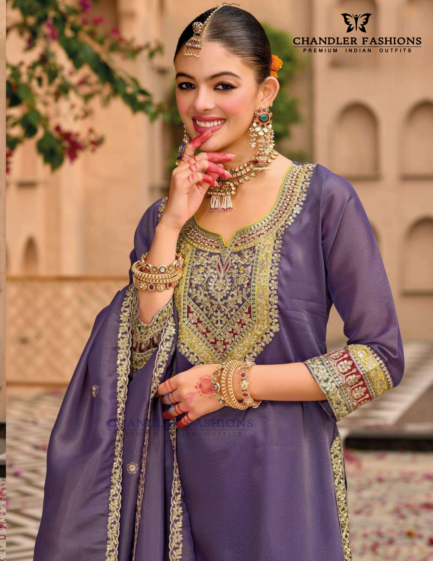 Purple Color Shimmer With Embroidery Work Kurti With Dhoti Pant Set Near Me