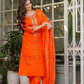 Wonderful Orange Color Viscose Chanderi Salwar Suits With Dupatta Set In USA