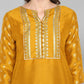 Attractive Women's Mustard Poly Silk Floral Print Kurta with Palazzo and Dupatta Near Me