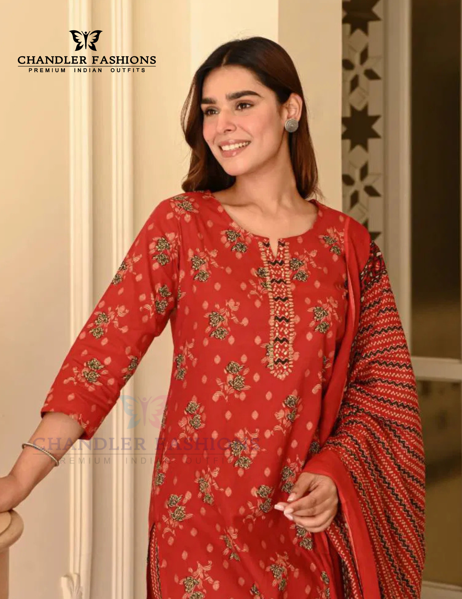 Red Color Viscose With Floral Printed Work Salwar Suits Near Me