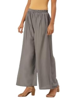Charming Grey Colored Cotton Palazzo Pants For Women In USA