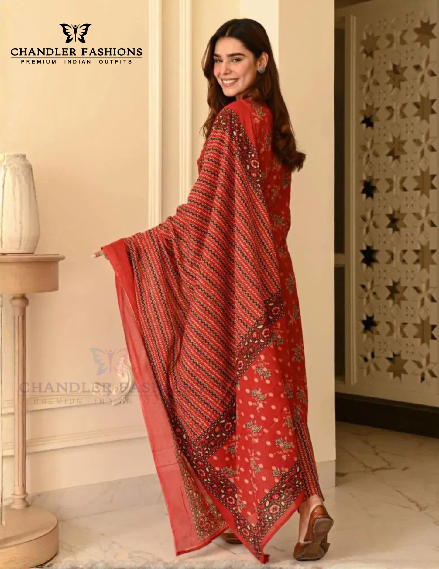 Red Color Viscose With Floral Printed Work Salwar Suits In USA