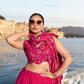 Rani Pink Color Tussar Silk Floral Print With Foil Work Lehenga Choli Near Me
