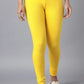 Dazzling Yellow Color Cotton Leggings For Women