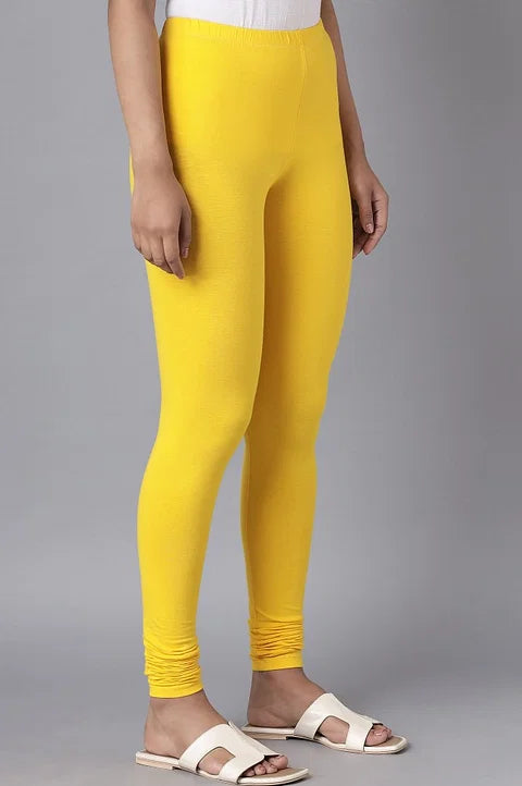 Yellow Color Cotton Leggings For Women In Tucson