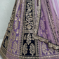 Purple Colored Heavy Embroidery And Sequins Work Mirror Hand Work Lehengas In USA