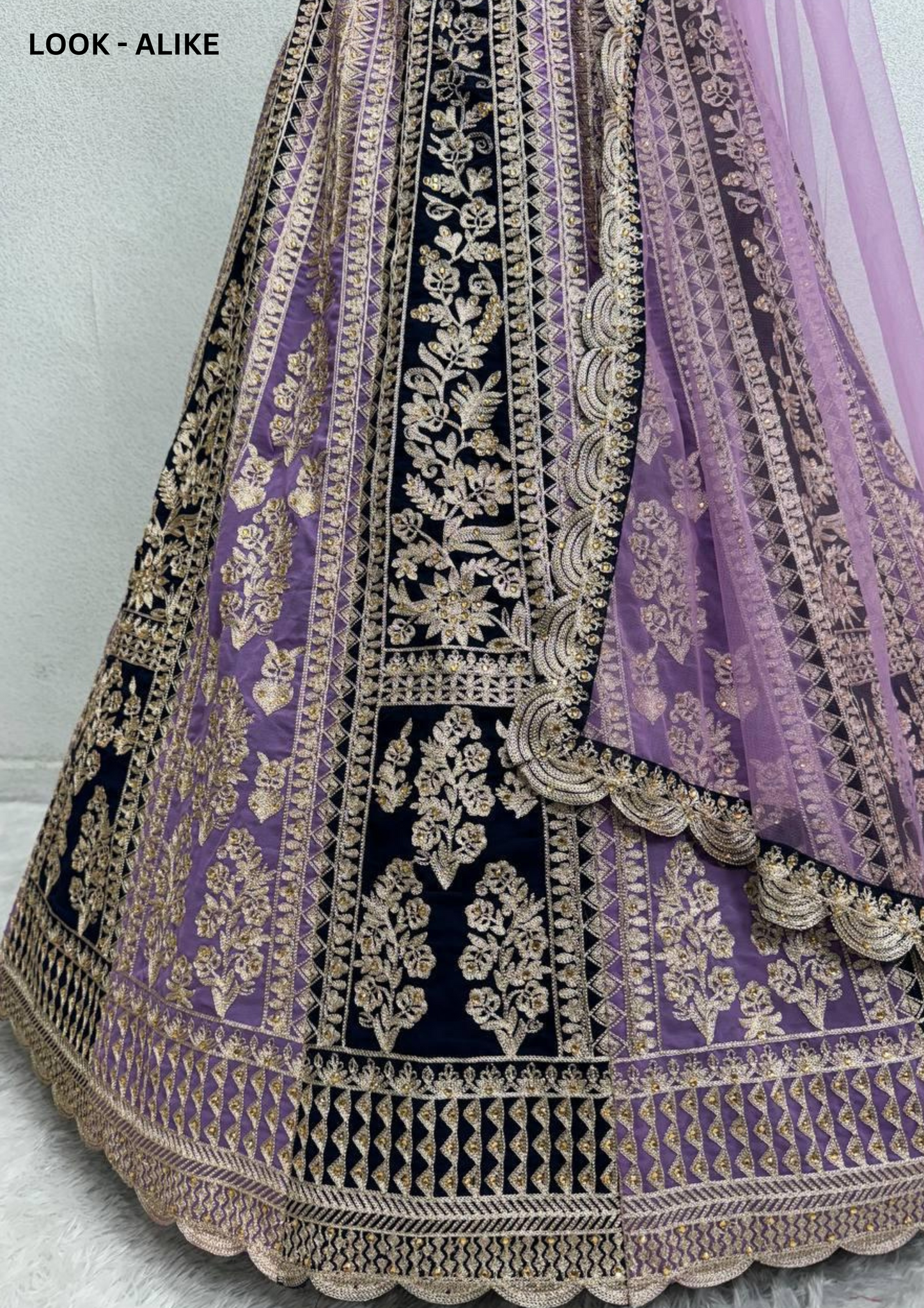 Purple Colored Heavy Embroidery And Sequins Work Mirror Hand Work Lehengas In USA