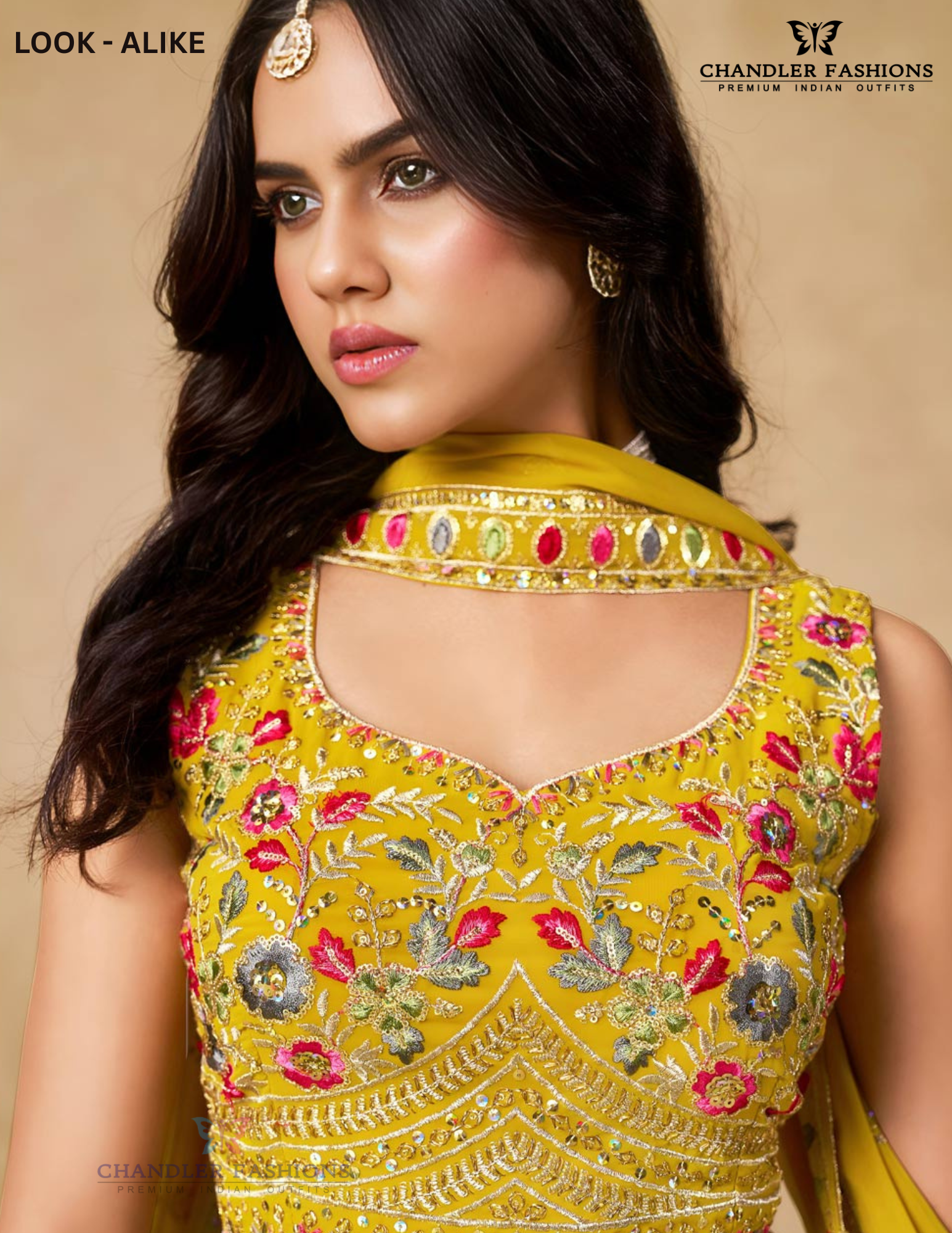 Georgette Zari Embroidery And Sequins Work Lehenga In Mesa