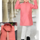 Gorgeous Pink Color Heavy Banarasi Embroidery Kurta Suits For Boys