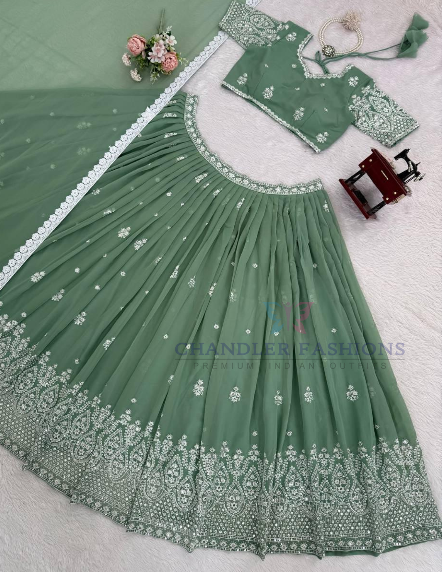 Sequins Work Lehenga Choli In Mesa
