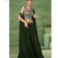 Beautiful Green Color Chinon Indo Western Lehenga Choli Near me