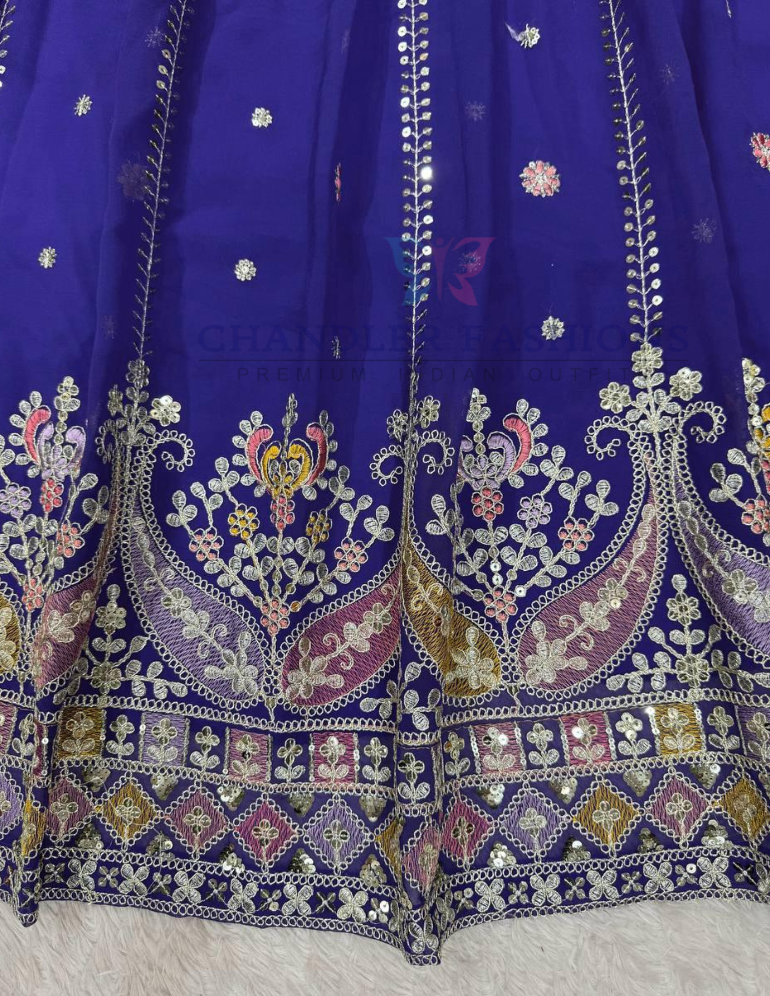 Attractive Blue Color Thread Work Lehenga Choli In Tempe