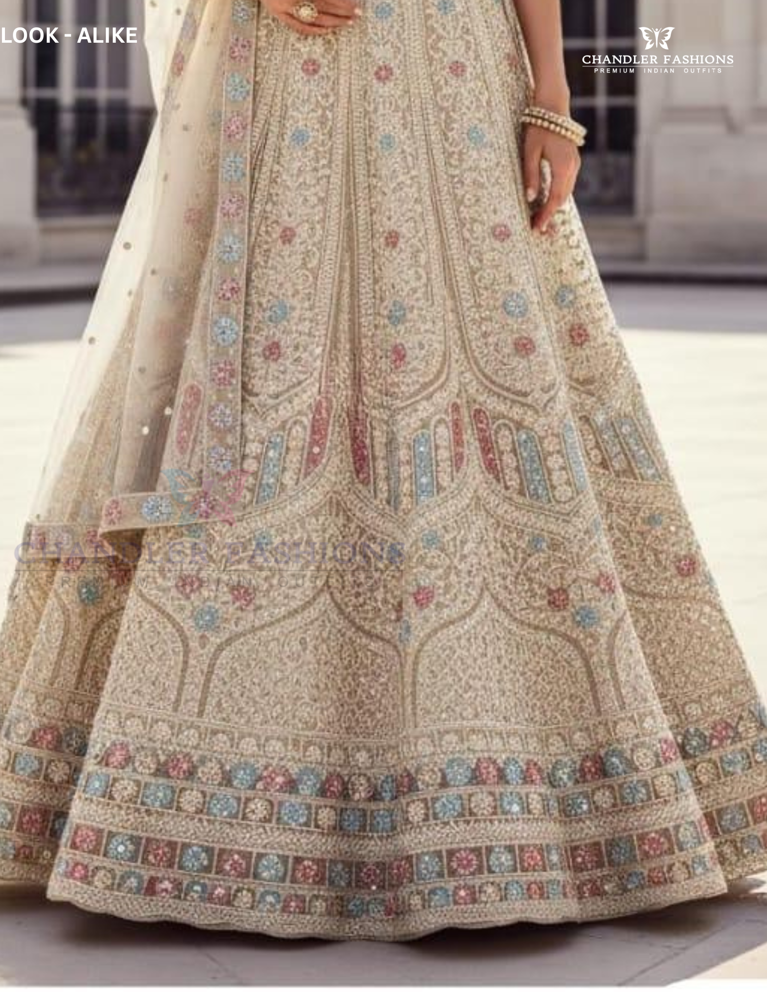 Off White Color Heavy Embroidery Work Lehenga In USA