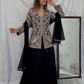 Charming Black Color Georgette With Embroidery And Sequins Work Palazzo Suits