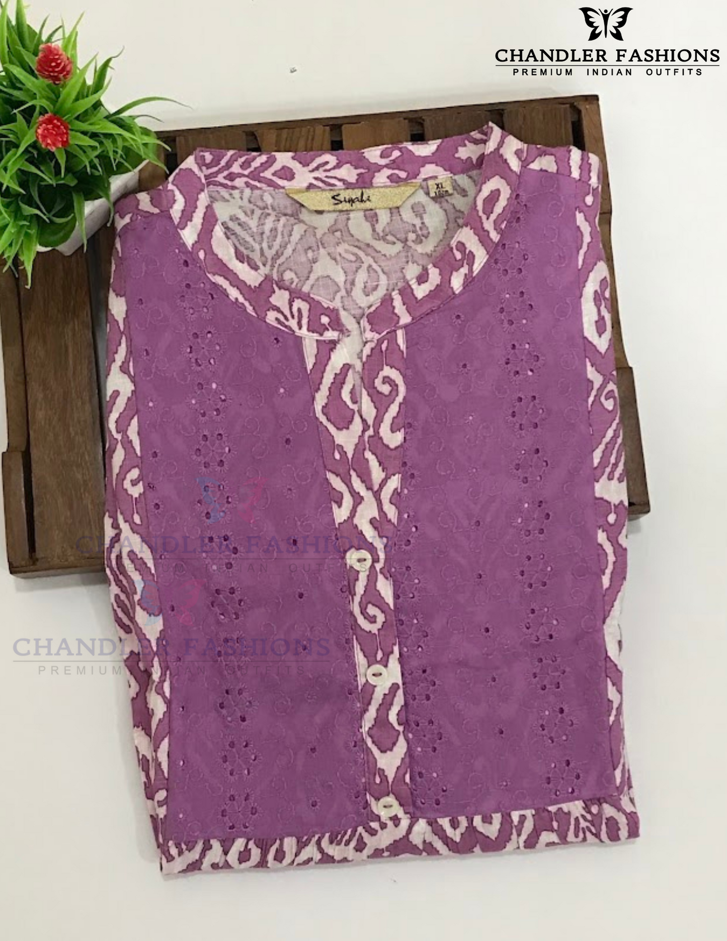 Alluring Light Purple Color Self Designed Cotton Kurti For Women In USA