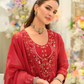 Red Color Embroidery Work Salwar Suits In USA