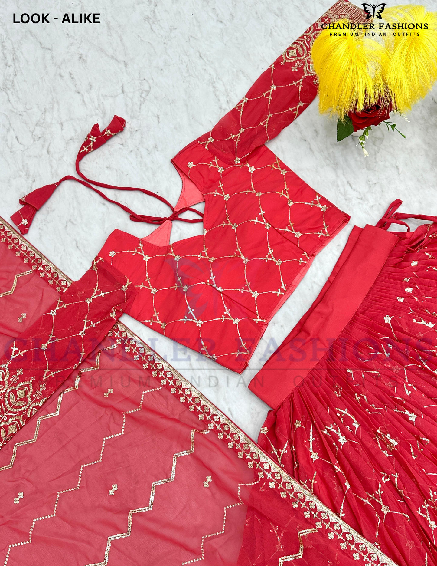 Pink Color Faux Georgette Sequins Work Lehanga In Arizona