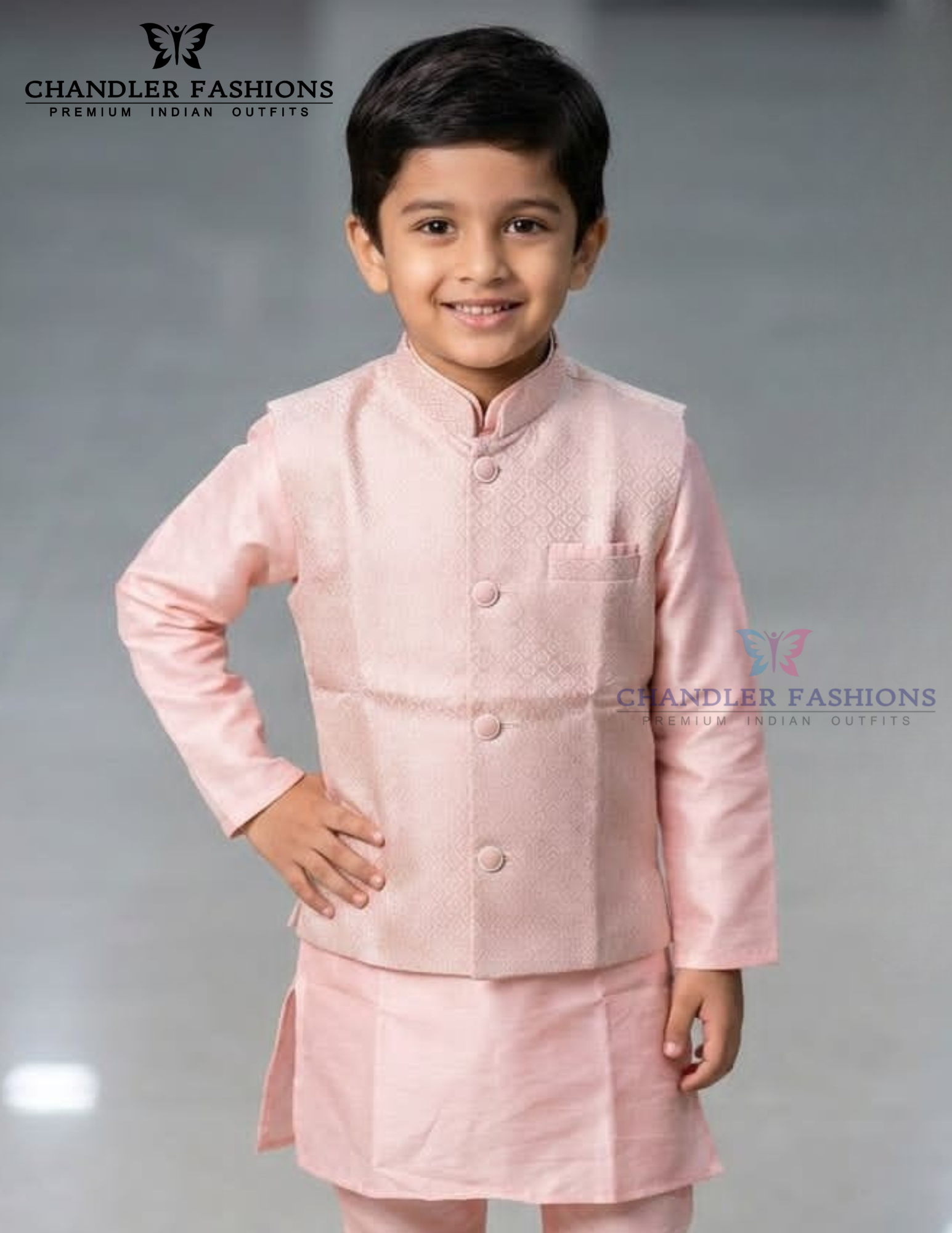 Peach Color Silk With Self Design Sherwani Suits With Jacket Near Me