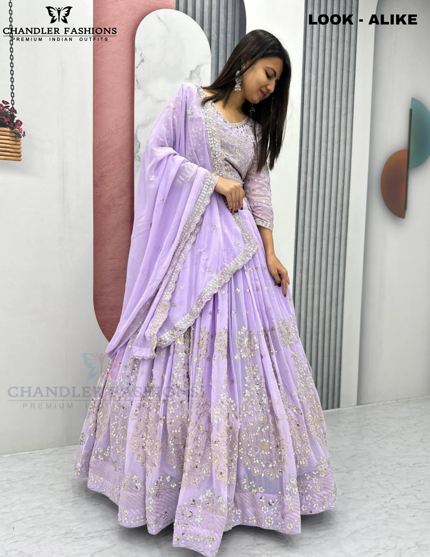 Lavender Color Embroidery And Sequins Work Lehenga Choli Near Me